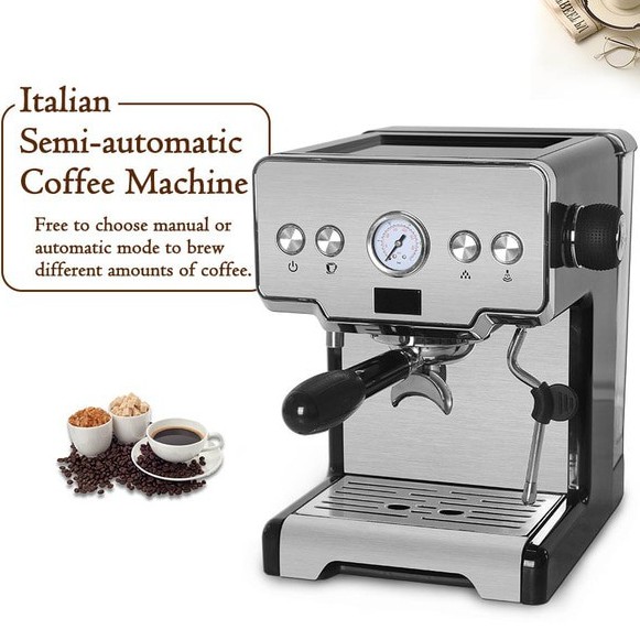 เครื่องชงกาแฟสด 15 bar เครื่องชงกาแฟภายในบ้าน รุ่น CRM3605 ทำฟองนมได้ เครื่องชงกาแฟสแตนเลส Fresh coffee machine