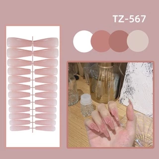 เล็บปลอม หลายสี เนิื้อเงาวาว 24 ชิ้น