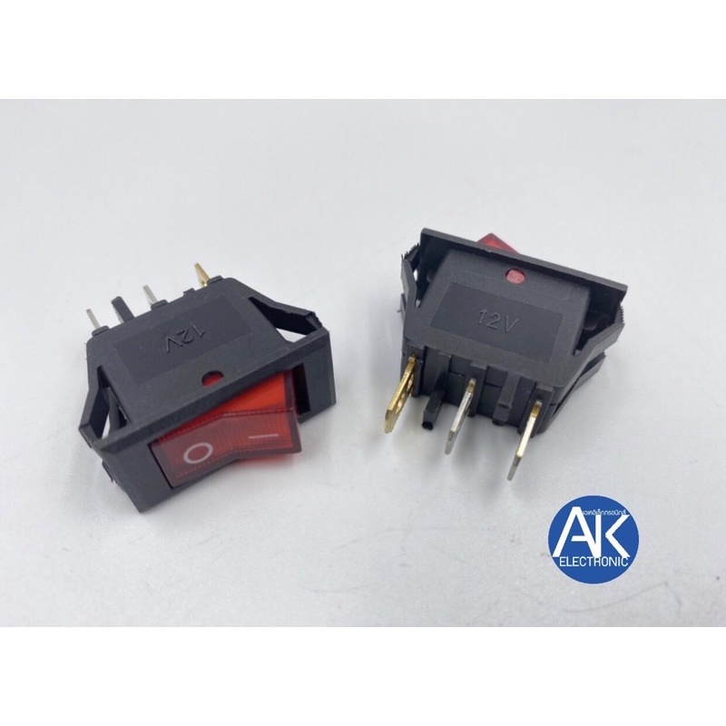 แท้ทน สวิตช์ สวิทช์ กระดก เปิด ปิด 12v มีไฟ สีแดง สีเขียว 4 ขา 16A/250V 20A/125V (ON/OFF) SW
