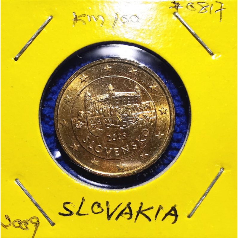 เหรียญ​ต่างประเทศ​ สโลวาเกีย​ Slovakia, ยูโร, 50 Euro Cent,​ใช้แล้ว, #​0817
