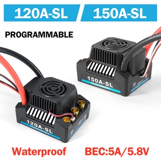 โมเดลรถบรรทุกบังคับวิทยุ Platinum 120A 150A 2-4S ESC กันน้ํา พร้อม 5.8V-6.1V 3A BEC สําหรับ 1/10 1/12 1/14