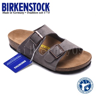 รองเท้าแตะ Arizona Birkenstock สไตล์คลาสสิก สีเทาอ่อน