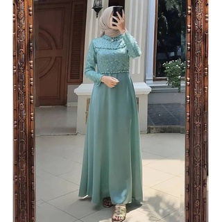 Gamis STORE - Tiara Dress Gamis Maxi Tille Mutiara/Premium ชุดแม็กซี่เดรสเชิญชาวมุสลิม สําหรับผู้หญิง