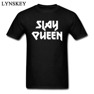 [S-5XL]เสื้อยืดลําลอง แขนสั้น คอกลม พิมพ์ลาย Slay Queen สําหรับผู้ชาย