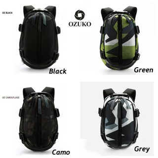 Ozuko Oxford Fabric Practical Backpack (มีสายชารจ์USB,ถุงซิปแบรนด์)