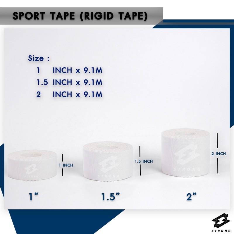 ผ้าล็อค Rigid Tape *ม้วนเดี่ยว* (Sport tape รุ่นขอบฟันปลา)
