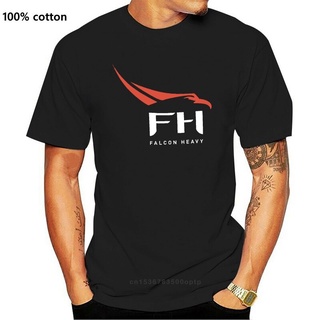 เสื้อยืด พิมพ์ลายจรวด Spacex Falcon Heavy Rocket Elon Musk สีดํา สําหรับผู้ชาย และผู้หญิง