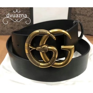 เข็มขัดหนังพิมพ์ลาย GUCCI Snake Double G ของแท้