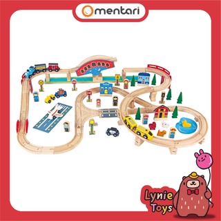 Mentari ของเล่นไม้ ชุดนั่งรถไฟตะลอนเมือง Ride Around Town Train Set 80 Pcs