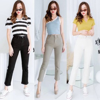 Mystyle jeansยีนส์ขายาว เอวสูง ผ้ายืดมี3สีไซส์S-XL MS1803