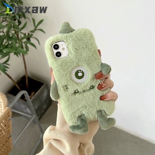 Carton Big Eye Monster Case Realme C21 C21Y C20 C25 C15 C12 C11 7i C17 7 X7 Pro GT V15 V13 V11 Q3 Pro Plush Warm Phone Case Soft Cute Cover