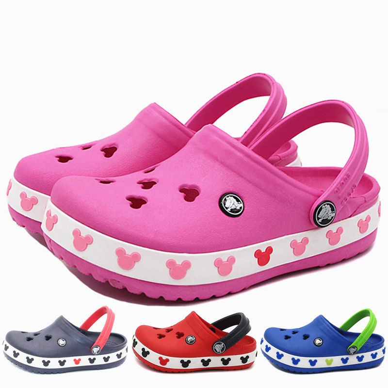 Crocs รองเท้าแตะ ลายมิกกี้เมาส์น่ารัก ของแท้ สําหรับเด็กผู้ชาย และเด็กผู้หญิง [ 204994 ]