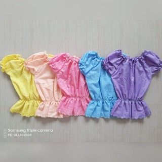 เสื้อลูกไม้ปักฉลุ แขนตุ๊กตา เฉพาะเสื้อ **รบกวนอ่านรายละเอียดก่อนกดสั่งนะคะ**