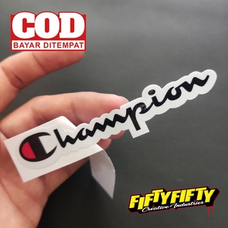 สติกเกอร์ พิมพ์ลาย CHAMPION เคลือบเงา สําหรับติดตกแต่งหมวกกันน็อค รถจักรยานยนต์ รถยนต์