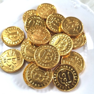 (พร้อมส่ง)ช็อคโกแลต แต่งเค้ก เหรียญทองเล็กbitcoin 20ชิ้น100ชิ้น