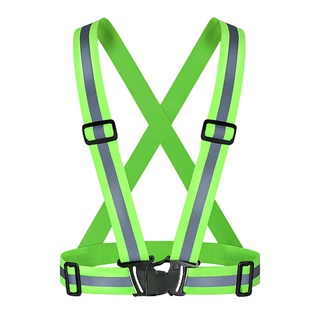 Reflective Vest เสื้อสะท้อนแสงกลางคืน เสื้อกั๊กสะท้อนแสงแบบสายรัดปรับยืดหยุ่นสาย Reflective Belts