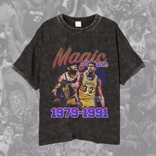 เสื้อยืด ลายบาสเก็ตบอล Nba MAGIC JOHNSON 1979-1991 สไตล์วินเทจ สําหรับผู้ชาย และผู้หญิงS-5XL