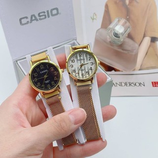 casio สายแม่เหล็ก ครบสีหน้าปัดลายทาง รับประกันถ่าน 1 ปี รหัสสินค้า CA3101