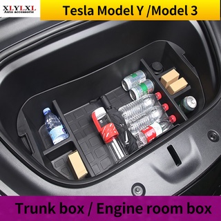 Tesla อุปกรณ์เสริมTrunk box for Tesla Model Y Storage grid for Tesla Model 3 Storage and finishing engine room box 20172