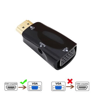 HDMI to VGA🔥 อะแดปเตอร์ตัวแปลง HDMI เป็น VGA ตัวขั้วต่อ ชุบทอง 1080P พร้อมขั้วต่อสายสัญญาณเสียง 3.5 มม. สำหรับพีซี