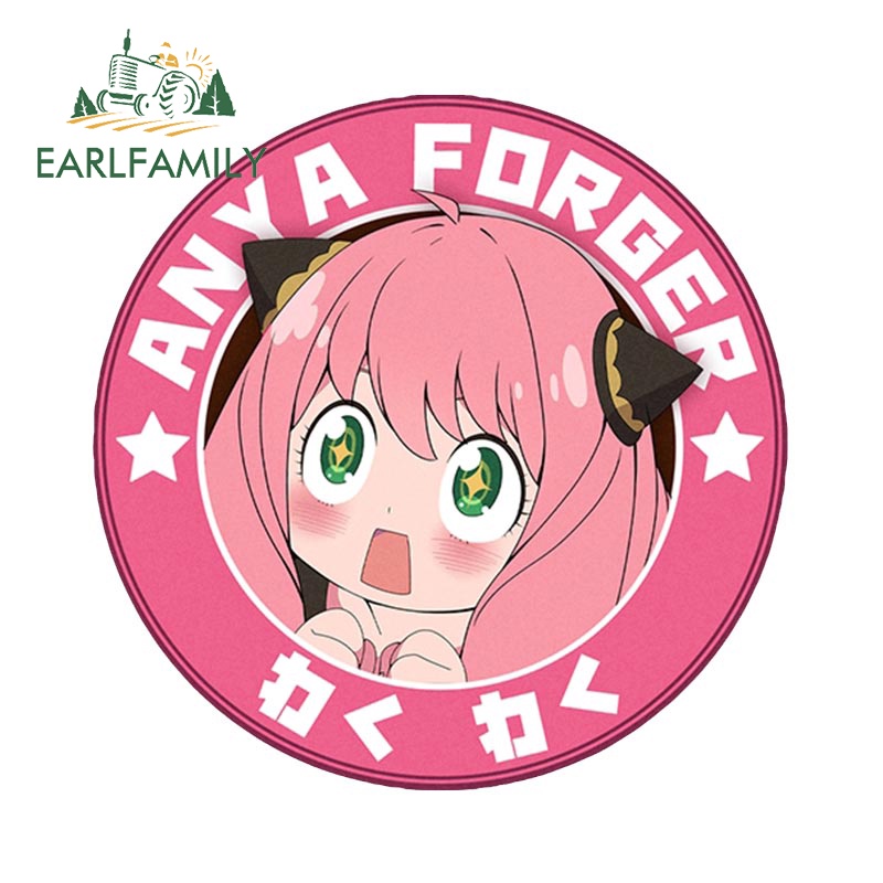 EARLFAMILY 13 ซม.Anya Forger Spy X ครอบครัวรถสติกเกอร์การ์ตูนน่ารัก Scratch-Proof แล็ปท็อปกระเป๋าเดินทาง Windows Decals กันน้ํารถประตู Protector