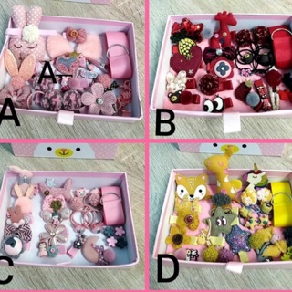 FF ❌กล่องลายกระต่าย 24ชิ้น❌ กิฟ กิ๊บ กิ๊ป กิบติดผม เครื่องประดับ ยางมัดผม ที่คาดผม ผูกโบว์ โบว์ ของขวัญ รับขวัญ