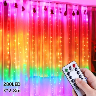 USB LED Curtain String Light 8 โหมดไฟนางฟ้าพร้อมตะขอ รีโมทคอนโทรล