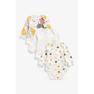 Mothercare elephant bodysuits - 3 pack ZC347 ชุดบอดี้สูทเด็กทารก