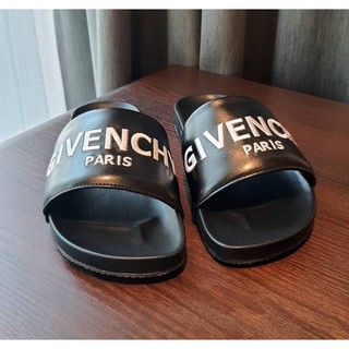 G-venchy รองเท้าแตะ สีดำ รองเท้าแตะแบรนด์ดัง แบบสวม