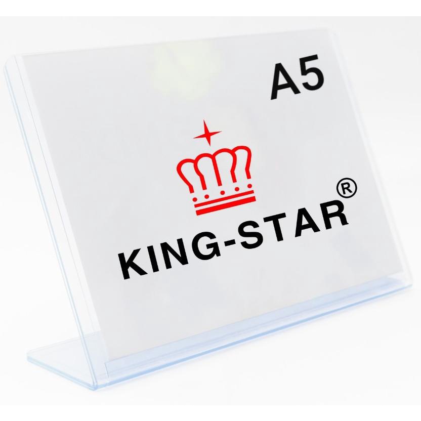 L-SHAPED PVC MENU SHELF - A5-A4 HORIZONTAL - KING-STAR แนวตั้ง