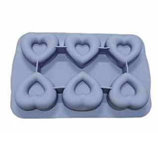 แม่พิมพ์ ซิลิโคน หัวใจ 6 ช่อง (คละสี) Food-grade silicone Heart Shape