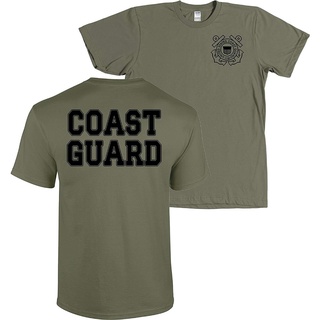 ใหม่ เสื้อยืดผ้าฝ้าย พิมพ์ลายตัวอักษร USCG US สีเขียว สไตล์รัสเซีย แฟชั่นสําหรับผู้ชายSize S-5XL