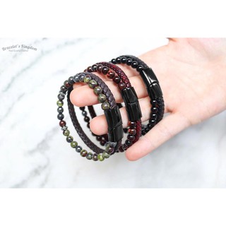 The success ข้อมือหินมิกซ์หนัง (Dragon Blood / Red Tiger Eye / Black Onyx)