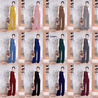 J5184 Jumpsuit จั้มสูท คอเต่า ขายาว set2