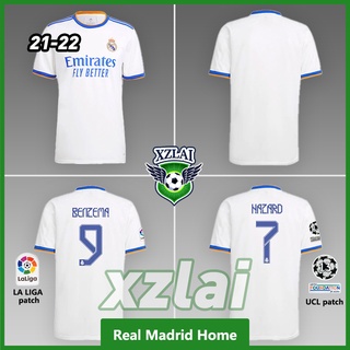 เสื้อฟุตบอลแขนสั้น Real Madrid Home 21/22 สําหรับผู้ชาย #9 S-4XL