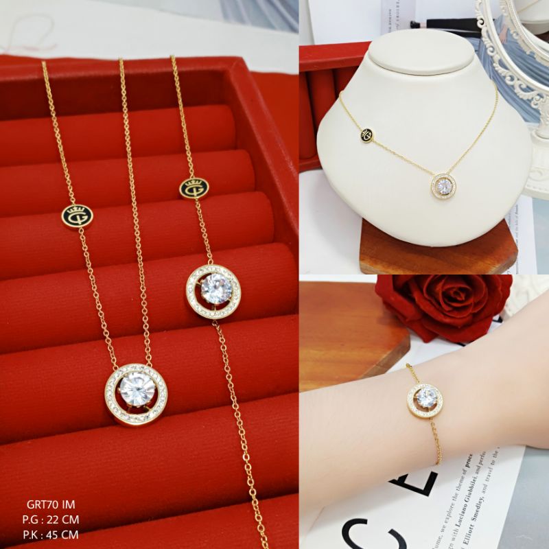 ชุดสร้อยคอและสร้อยข้อมือไทเทเนียม GRT70 IM