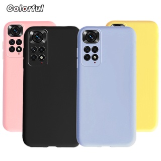 เคสโทรศัพท์ซิลิโคน TPU แบบนิ่ม สีพื้น สําหรับ Xiaomi Readmi Note 11 Redmi Note11 2022 6.43 นิ้ว