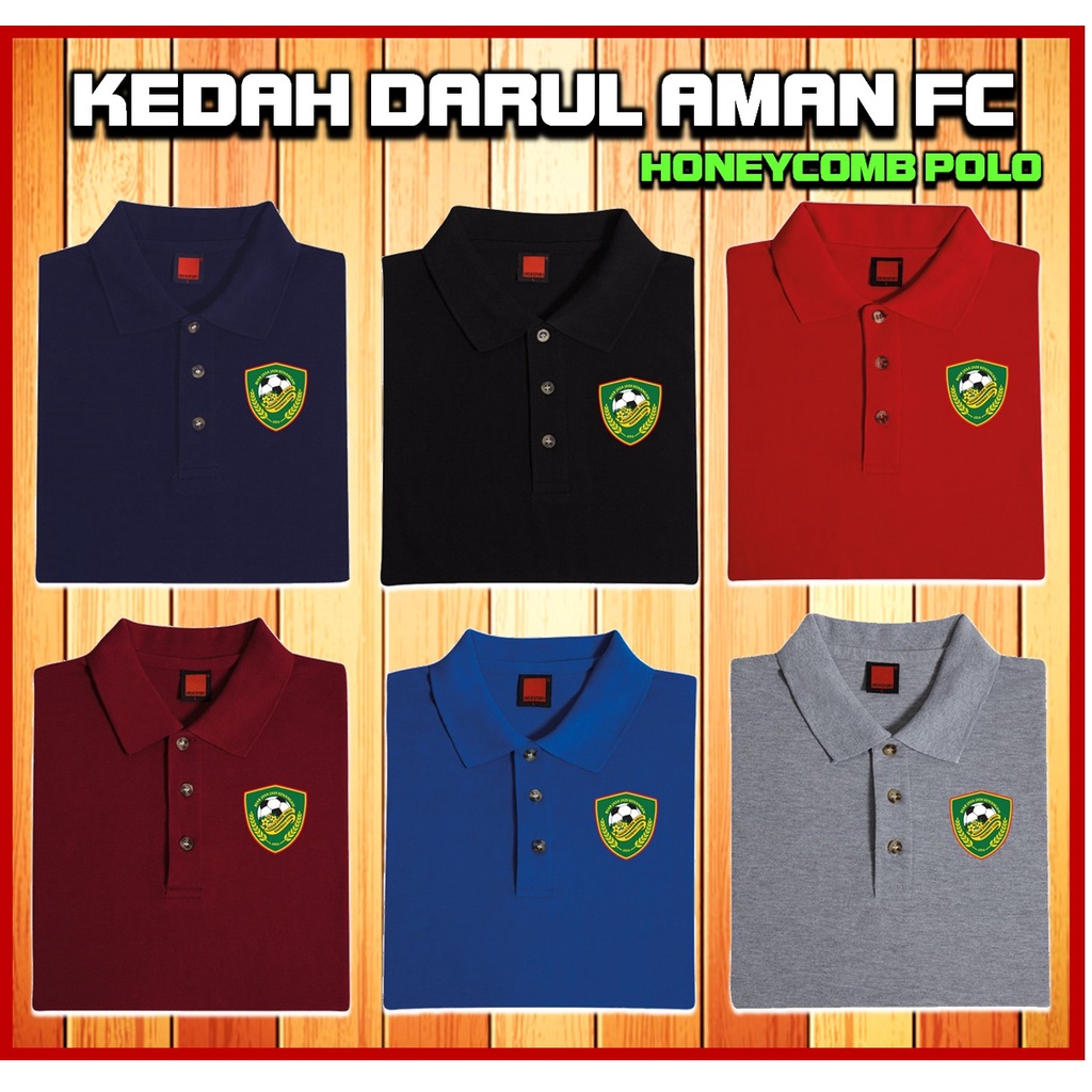 Kda KEDAH DARUL AMAN FC POLO TSHIRT COLLAR TSHIRT HONEYCOMB POLO SMART CASUAL LIGA SUPER