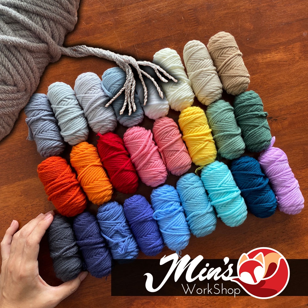MINs WS8ply Punch Art Yarn (15 กรัม) Needle Punch Art Yarn Poke Art Wool ถักเส้นด้าย Benang Kait Pel