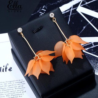 คำชี้แจงของผู้หญิงดอกไม้กลีบดอกกุหลาบ Dangle Earrings Accessory