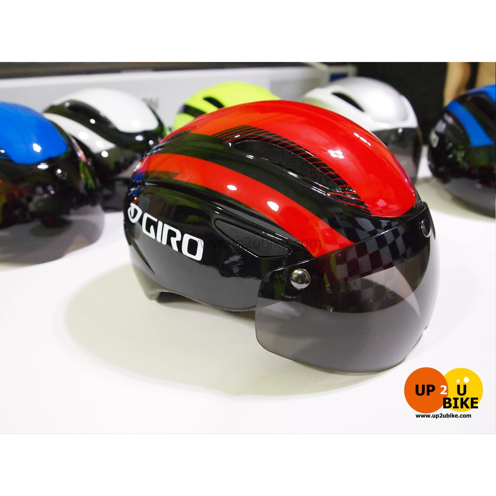 หมวกจักรยาน Giro Air Attack สีแดง-ดำ ส่งฟรี