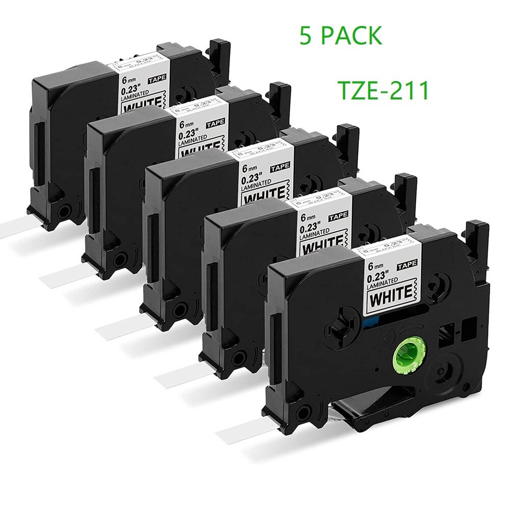 TZe-211 TZ211 TZE211 เทปทําฉลาก เข้ากันได้กับเทปฉลาก Brother P-Touch PT-D200, PT-D200BT, PT-D200DA 6