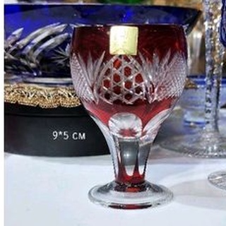 Vintage ruby glass handcut
