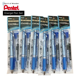 Pentel ปากกาหมึกเจล เพนเทล Energel + ไส้ 0.5, 0.7mm - หมึกสีน้ำเงิน