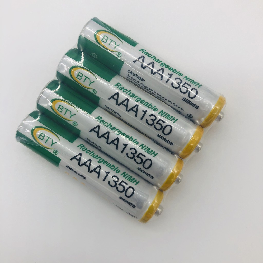 BTY ถ่านชาร์จ AAA 1350 mAh Ni-MH Rechargeable battery 4 ก้อน