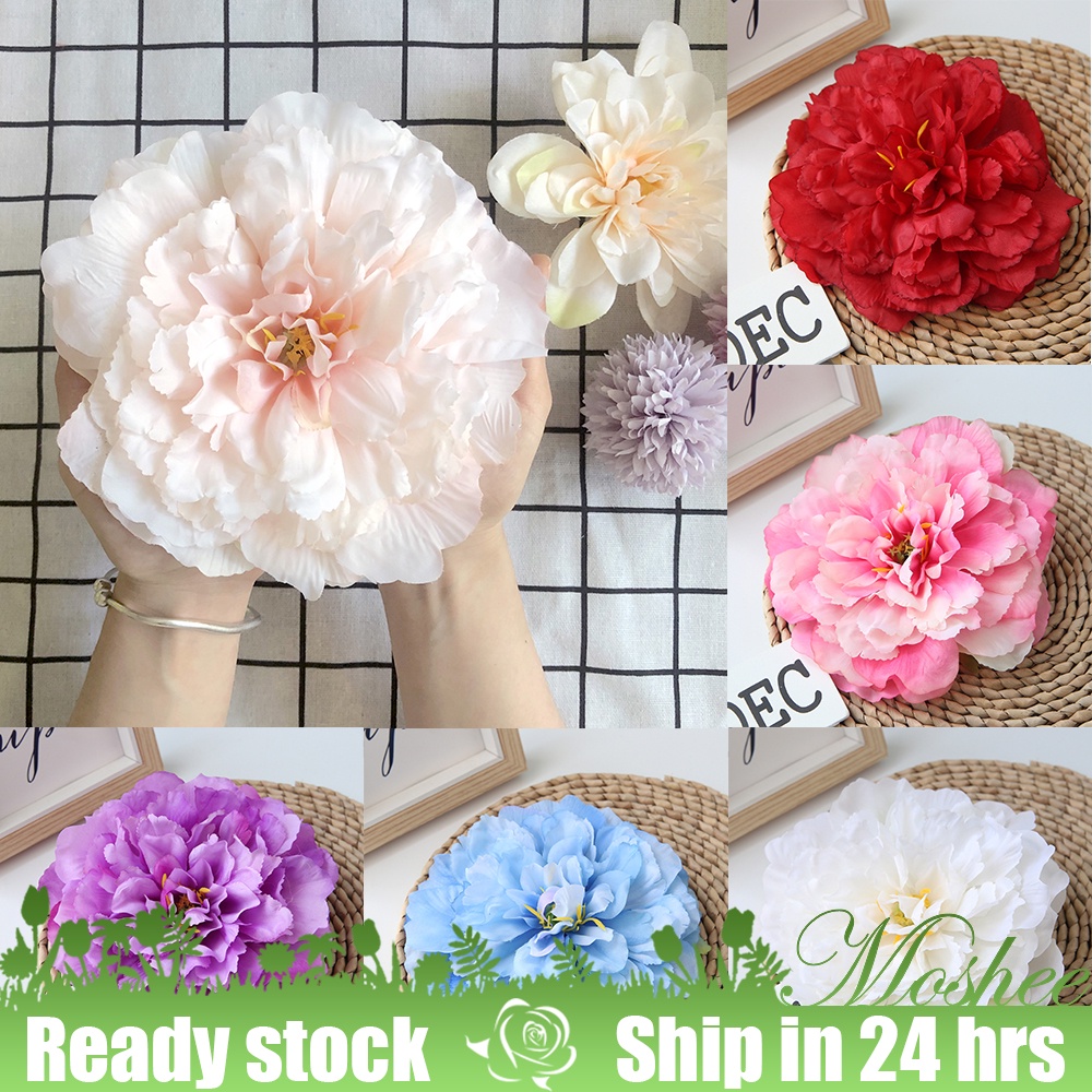 ดอกไม้ประดิษฐ์ดอกโบตั๋นขนาดใหญ่ 10 สี 16 ซม. สําหรับตกแต่งบ้านงานแต่งงาน