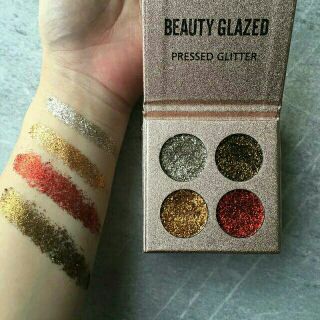 (พร้อมส่ง) beauty glazed กลิตเตอร์ทาตาวิ้งๆสีชัดพิ้กเม้นท์แน่น