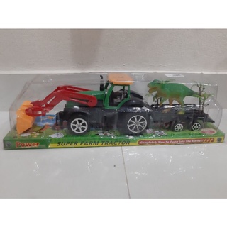 รถของเล่นรถ tractor สำหรับลูกน้อยพร้อมบรรทุกไดโนเสาร์ sale📣📣📣 🚜🚜🚜