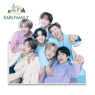 Earlfamily สติกเกอร์ไวนิล กันน้ํา ลายกราฟฟิค BTS สไตล์เกาหลี 13 ซม. x 12.2 ซม. สําหรับติดตกแต่งรถยนต์