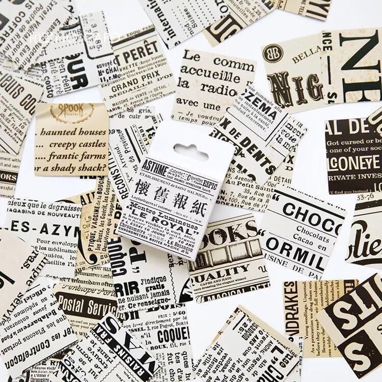45 ชิ้น Vintage หนังสือพิมพ์สติกเกอร์สําหรับ DIY ไดอารี่ Planner Journal โน้ตบุ๊คสมุดภาพ